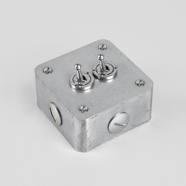 Galvanised 2 Gang Toggle Switch - 2 Way