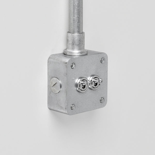 Galvanised 2 Gang Toggle Switch - 2 Way