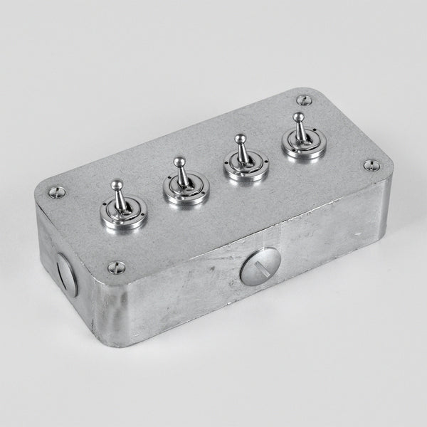 Galvanised 4 Gang Toggle Switch - 2 Way