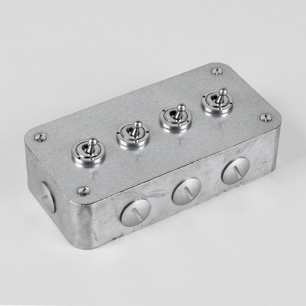 Galvanised 4 Gang Toggle Switch - 2 Way