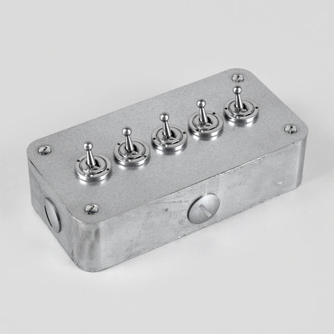 Galvanised 5 Gang Toggle Switch - 2 Way