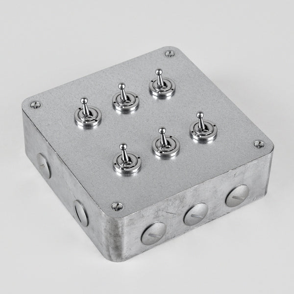 Galvanised 6 Gang Toggle Switch - 2 Way