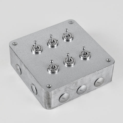 Galvanised 6 Gang Toggle Switch - 2 Way