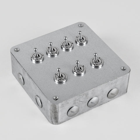 Galvanised 7 Gang Toggle Switch - 2 Way