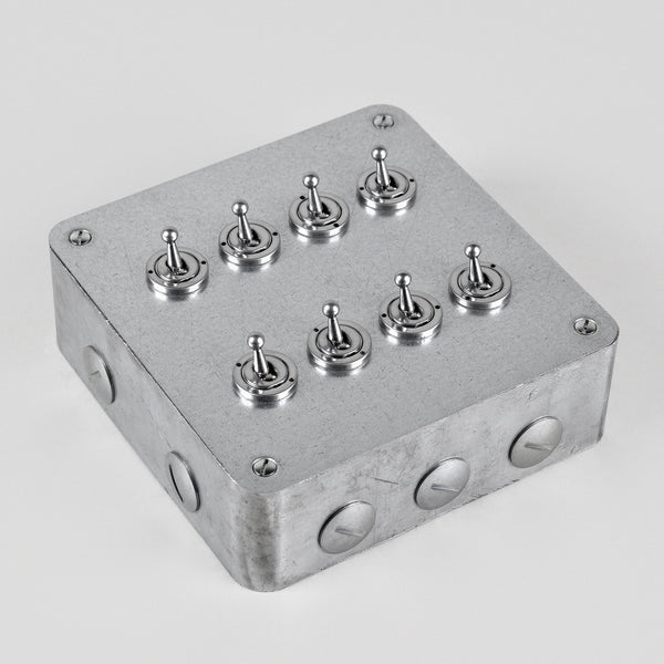 Galvanised 8 Gang Toggle Switch - 2 Way