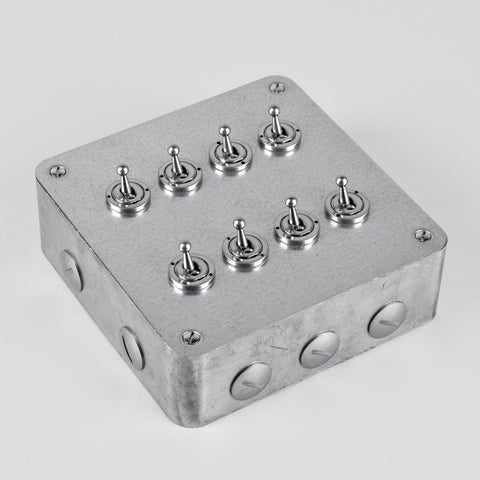Galvanised 8 Gang Toggle Switch - 2 Way
